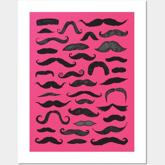 Handlebar Mustaches Wall Art by jayfridesigns